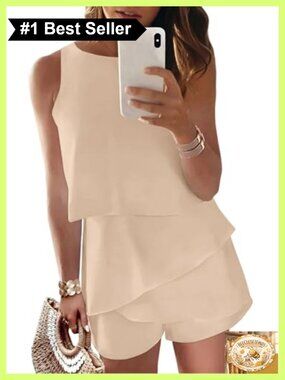 Ruffle Chiffon Sleeveless Halter Romper Dressy Summer Jumpsuit